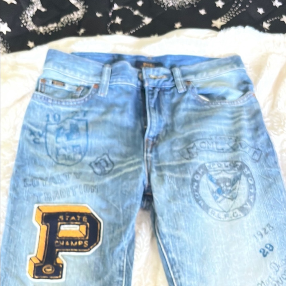 Polo Ralph Lauren Light Blue Jeans with Patchwork
